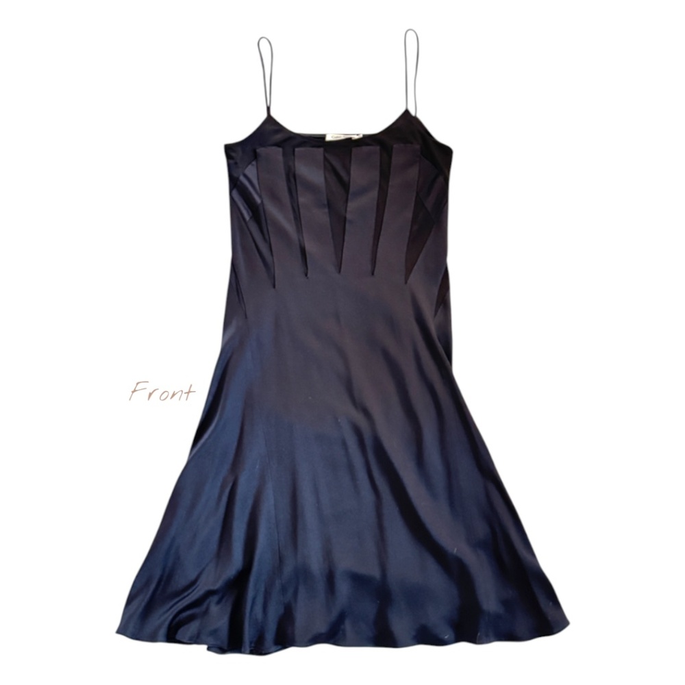 Vintage Calvin Klein Black Silk Slip Dress | Made in Italy | Size 12 - Unworn - Picture 7 of 11